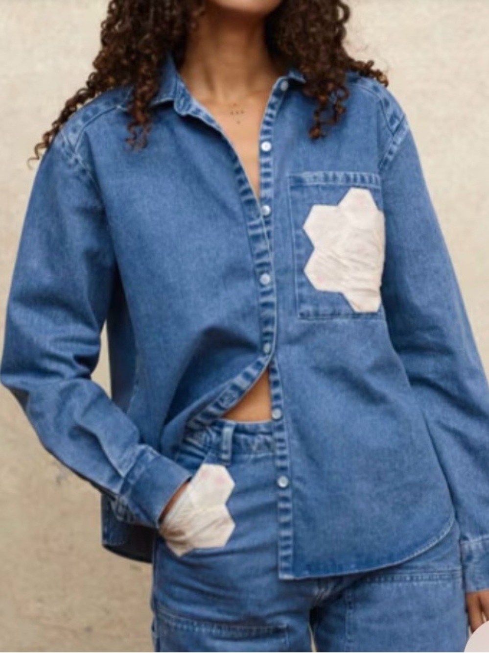 Christy Dawn Patti Shirt — Denim Patchwork